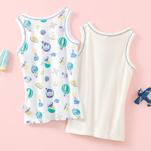 Lot <span class=keywords><strong>de</strong></span> 2 débardeurs pour garçons, imprimé ballon à air chaud <span class=keywords><strong>de</strong></span> dessin animé, sous-vêtement sans manches pour enfants, doux et respirant, gilet d'été pour tout-petits - Product Image 2