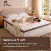 Matelas hybride compressé en mousse à mémoire de forme de qualité hôtelière, taille Queen, 12 pouces, avec ressorts ensachés