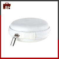 Étui de rangement pour écouteurs en cuir PU rond petit et rigide, étui pour écouteurs en EVA pour câble, écouteurs