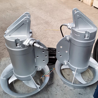 Agitateur à basse vitesse pour réservoir aérobie MBBR, réservoir anoxyde, traitement des eaux usées, pompe mélangeuse submersible QJB 0,55 kW en acier inoxydable SUS304