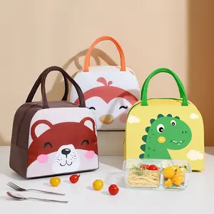 Изоляционные детские сумки для ланча, Мультяшные милые животные, водонепроницаемая Термосумка для еды, сумка для ланча для школы, детей