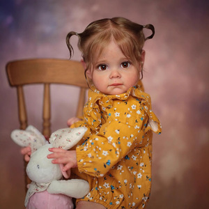 Poupée <span class=keywords><strong>réaliste</strong></span> pour enfant en bas âge <span class=keywords><strong>Reborn</strong></span> Maggi, 24 pouces, tête et membres en vinyle souple, corps en tissu, cheveux implantés à la main, jouet cadeau pour enfants - Product Image 1