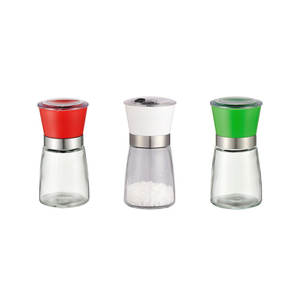 Moulin à poivre en acier inoxydable avec couvercle en plastique, forme cylindrique hermétique, gadget de cuisine pour assaisonnement, moulin manuel - Product Image 1