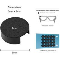 Compatible avec les lunettes Meta Ray-Ban Shades LED Cover pour Wayfarer Skyler & Headliner - Matériau PC bloquant la lumière