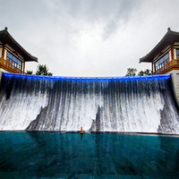 Fontaine extérieure en acier inoxydable, cascade, élément aquatique pour hôtel, jardin, décoration extérieure