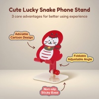 Support de téléphone pliable réglable en acrylique épais anti-jaunissement, motif dessin animé, vente en gros d'usine, idéal comme cadeau de bureau pour le Nouvel An