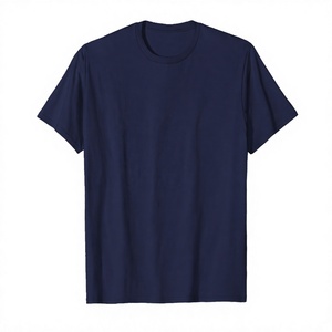 <b>Men's</b> Solid <b>Navy</b> <b>Blue</b> Short Sleeve <b>T</b>-<b>Shirt</b> 100% Cotton O-Neck Oversized Fit Casual Jersey Knitted Blank Design Eco-Friendly - Product Image 1