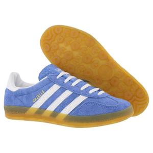 Zapatillas Adidas Gazelle Indoor de Gamuza para Mujer, Azul Fusion, Blanco, Dorado Metálico - Product Image 4