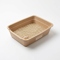 Bac à litière pour chat en pulpe moulée, biodégradable, jetable, imperméable, logo personnalisé, OEM, écologique, recyclable, toilette pour chat