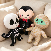 Nouvelle poupée en peluche d'Halloween, adorable momie beige, squelette de vampire, jouet en peluche, décoration de fête, ornement parfait pour un cadeau de festival