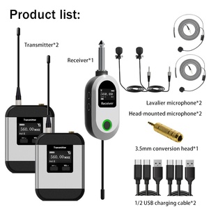 Micrófono Lavalier Inalámbrico de Metal con Auriculares de Gancho, Cancelación de Ruido, Reverberación, Sistema de Voz y Canto, Universal JT-02 - Product Image 6