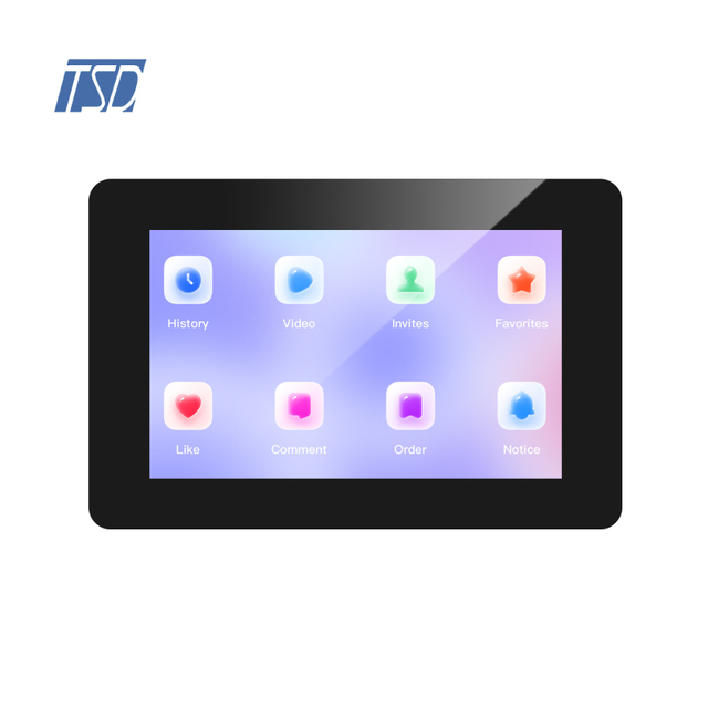 5'' 5 inch lcd with UART interface HMI solution display for Single-Chip Microcomputer with capacitive touch