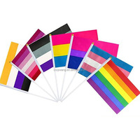 Drapeaux de la fierté LGBT arc-en-ciel miniatures en gros, petits drapeaux à main en polyester à agiter