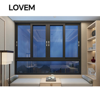 Fenêtre Ventanas à double vitrage imperméable Profil en aluminium Fenêtres coulissantes en verre à faible émissivité Fenêtre coulissante pour sous-sol
