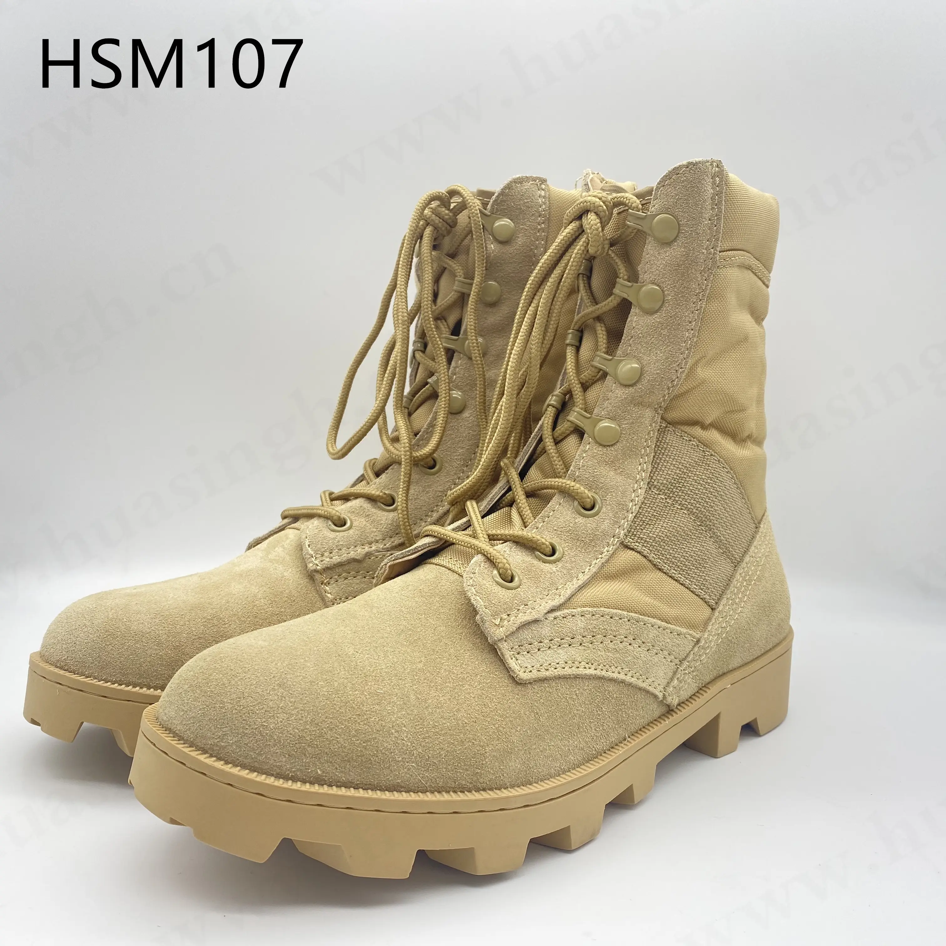 Wcy, saída de fábrica borracha duro solida com costura botas no deserto lado zíper design altama marca 8 polegadas botas de combate hsm107