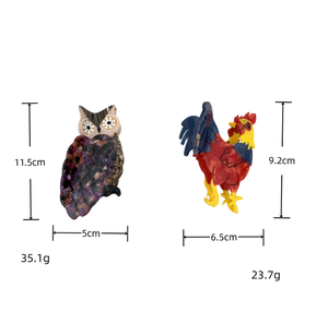 Pinza de Pelo con Forma de Animales de Acetato Colorido, Diseño Creativo, Búho Dulce, Accesorios PARA EL Cabello Femenino, Pinzas de Garra de Gallo Grande Simulada - Product Image 6