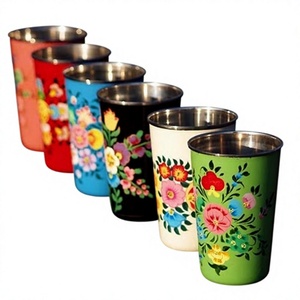 Verre décoratif en acier inoxydable imprimé floral (Glass-Floral-Print-1) - Product Image 6