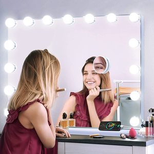 M1558 Hot <span class=keywords><strong>Sale</strong></span> Wall Mount Desk Hollywood Led Lighted Makeup Mirror With Table - Product Image 5