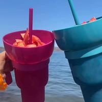 Vaso de Botana y Bebida 2 en 1 con Asa para Mardi Gras