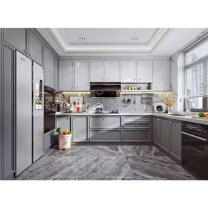 Fabrika fiyat komple mutfak dolapları mobilya seti Modern özel mutfak dolapları tasarımlar melamin kabine mutfak - Product Image 3