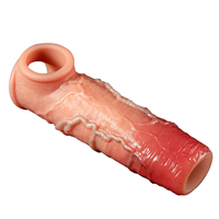 Manchon pénien réaliste en silicone liquide, godemiché, extenseur creux portable, préservatif pour retarder l'éjaculation, jouets sexuels masculins