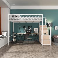Lit mezzanine avec armoire, lit superposé avec bureau, lit mezzanine complet avec bureau et armoire, casiers et escaliers