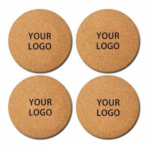 Posavasos de madera natural al por mayor con grabado láser, posavasos de nogal y bambú, logotipo personalizado, redondos, en blanco, para regalo. - Product Image 1