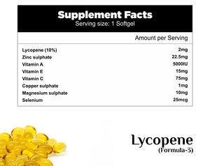 Cápsulas blandas de licopeno de buena calidad del proveedor indio de confianza, paquete de 3 suplementos dietéticos para el cuidado de la salud - Product Image 2