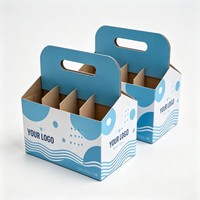 Boîtes de transport de bière personnalisées rigides pliables jetables avec poignée, emballage de bière en carton pour 4 ou 6 bouteilles