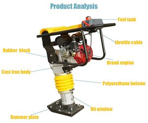 Apisonadora de Construcción de Carreteras con Motor de Gasolina HCR110, Apisonadora Tipo Jumping Jack - Product Image 6