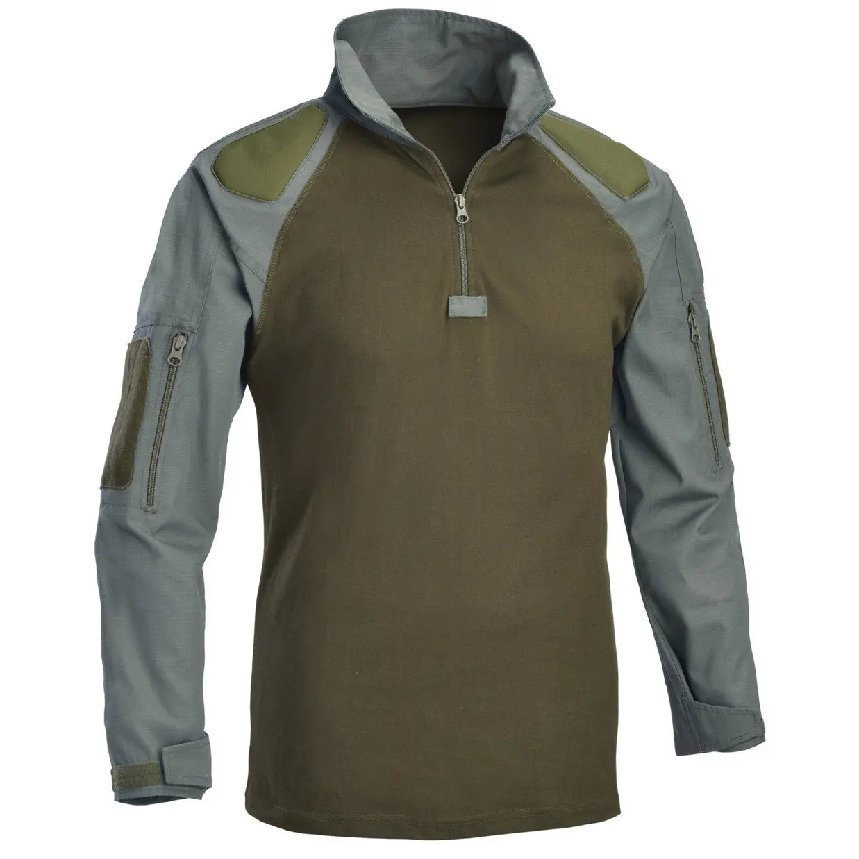 Men's outdoor leisure without hood and inner lining stand up collar with color blocking zipper and side seam insert hoodie
