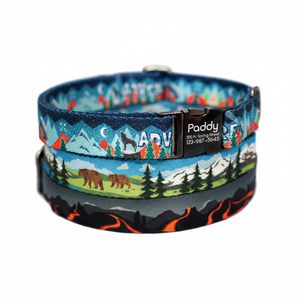 Colliers personnalisés gravés d'aventure, collier pour animaux de compagnie imprimé, chien petit moyen grand, collier pour chiot - Product Image 1