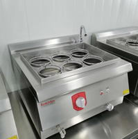 Cuisinière à nouilles électrique professionnelle en acier inoxydable RKMF-T601 à six bacs pour la vente
