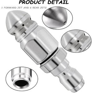 Boquilla de Alta Presión Water Rat de 6 Pulgadas con Seis Cabezales de Pulverización Frontales, Acero al Carbono, Resistente, para Limpieza de Tuberías y Lavado de Autos - Product Image 2