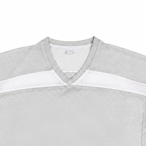 Camiseta de Fútbol de Malla Gris Claro para Hombre, Corte Recto, Cuello en V, Estilo Fútbol, Secado Rápido, Transpirable - Product Image 2