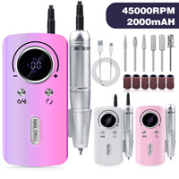 Hoch geschwindigkeits V1 45000 U/min Wiederauf ladbare Nagel bohrmaschine LCD Geräuscharm Profession elle Nagellack schleifer Nägel Bürstenloser Bohrer