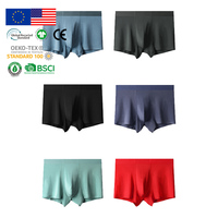 Sous-vêtements pour hommes en viscose avec logo personnalisé, faible MOQ, respirants, en fibre de bambou, boxers sans couture, vente en gros