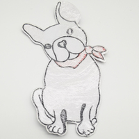 Petit quantité minimale de commande personnalisé chiot transfert de chaleur paillettes brodé Patch mignon chien fer sur broderie enfants patchs pour T-shirt
