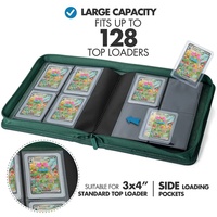 Carpeta para Tarjetas Coleccionables Poke Mon Tcg Yugioh, Ultra 4 Bolsillos PRO, Material PU, Cierre de Cremallera