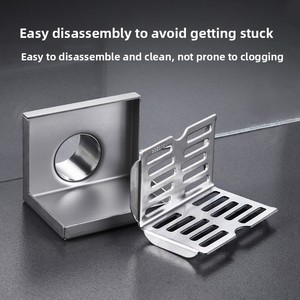 Sifone a pavimento a L in acciaio inox 304 a parete, design moderno e minimalista <span class=keywords><strong>per</strong></span> terrazze e balconi esterni, 50mm - Product Image 2