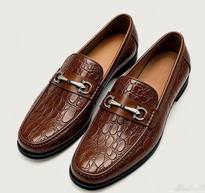 Mocasines de Cuero Genuino para Hombre, Punta Redonda, Sin Cordones, Suela de Goma Antideslizante, para Todas las Temporadas, Uso Formal y de Negocios - Product Image 5