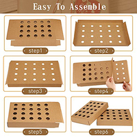 Cône en papier kraft pliable personnalisé, compostable, recyclable et écologique avec trou pour boîte de présentation, idéal pour l'emballage de gaufres de fête
