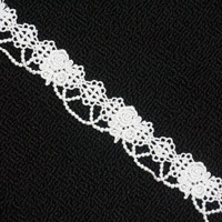Dentelle en polyester soluble dans l'eau, brodée de fleurs, écologique, 2,5 cm, pour vêtements d'enfants, lingerie, décoration intérieure