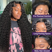 Perruque mi-tête bouclée Pixie Birmane naturelle, 100 % cheveux humains, double épaisseur, sans couture, avec cordon de serrage