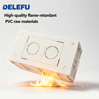 Boîtier de jonction électrique encastré DELEFU 118 Type 2, en PVC, ignifuge, pour interrupteur mural et prise, 110x65x50mm