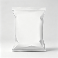 Sachets à fond plat métallisés blanc mat avec fermeture à clip pour biscuits, pâtisseries, snacks, petits emballages, impression personnalisée, vente en gros