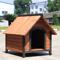 Cage pour animaux de compagnie de luxe moderne, en bois massif, pour l'extérieur, résistante à la pluie et au soleil, anti-corrosion, avec fermeture à bouton, pour chiens de petite à moyenne taille