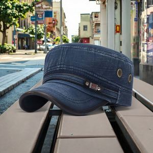 Four Seasons Universal Washed Vintage <b>Flat</b> <b>Cap</b> Leather Edge Retro Faded <b>Men</b> Women Casual Sports <b>Cap</b> Fishing Camp Hat <b>Cap</b> for <b>Men</b> - Product Image 1