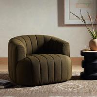 Chaise de canapé simple en arc américain Chaise de loisirs en tissu pivotante de luxe pour chambre à coucher Balcon Moderne