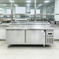 Réfrigérateur de comptoir en acier inoxydable 360L à prix d'usine, écoénergétique A+++, avec contrôle numérique de la température et stockage congélateur pour